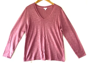 J. Jill Pullover Damen Medium Langarm V-Ausschnitt Pulli rosrosa Büro - Bild 1 von 17