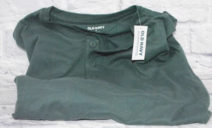OLD NAVY MEN'S BUTTON TOP OLVE GREEN T-SHIRT TOP SHORT SLEEVE SOFT SIZE M NEW - Picture 1 of 6