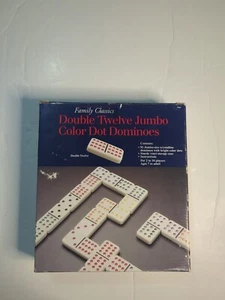 Double Twelve Jumbo Color Dot Dominó Family Classics de Pressman Vintage 1994 - Imagen 1 de 7