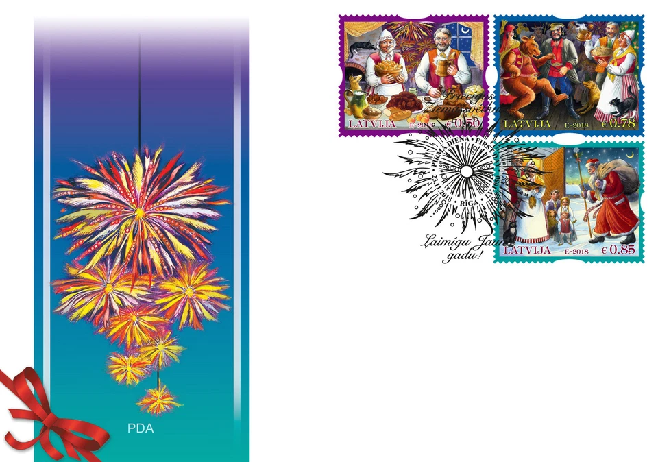 2018 LATVIA LETTLAND CHRISTMAS SANTA CLAUS,BEER CUP  FDC - Image 1 of 1