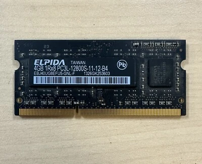 Genuine Micron 4GB 1Rx8 PC3L-12800S DDR3 Laptop Memory Ram EBJ40UG8EFU5-GNL-F - Image 1 of 2