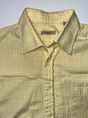 CAMISA A CUADROS BURBERRY LONDON AMARILLO PÁLIDO BLANCO NARANJA PARA HOMBRE TALLA 16,5 GRANDE EE. UU. Foto 1 de 4