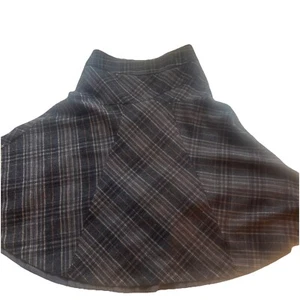 Gonna donna vintage anni 70 a quadri linea A 27” vita misto lana zip laterale - Foto 1 di 18