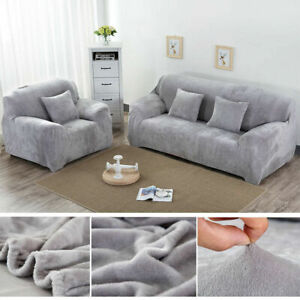 Stretch Thick Plush Sofa Covers 1/2/3/4 Seater Sofa Couch Slipcover Protector