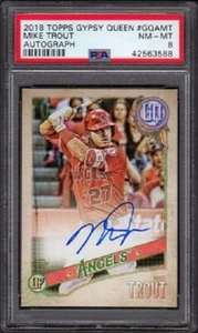 Mike Trout Topps Gypsy Queen 2018 autógrafo #GQA-MT graduado PSA 8 casi como nuevo-como nuevo  - Imagen 1 de 2