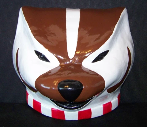 Wisconsin Badgers Ceramic Bucky Mascot Head Replica Cover