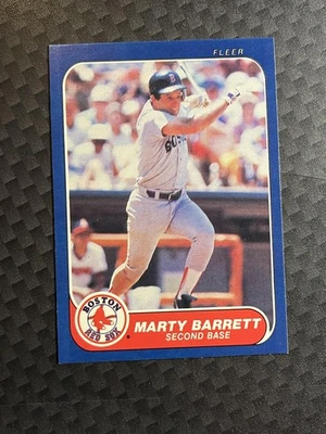 Marty Barrett #340 1986 Fleer Boston Red Sox - Image 1 of 2