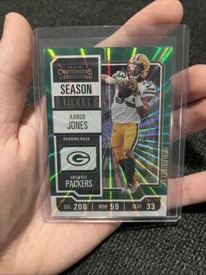 2023 Panini Contenders - Season Ticket Aaron Jones #36 Opening Kickoff Ticket - Image 1 of 2