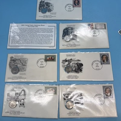 Lewis & Clark Keelboat 2004 Mix Lot 6 Philadelphia Mint 5 Cent Coin E10 - Image 1 of 4