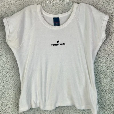 Camiseta de colección Tommy Girl para mujer talla XL blanca con estampado de logotipo para bebé muñeca EE. UU. 90 Y2K Foto 1 de 4