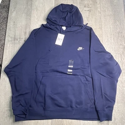 Pulôver com capuz Nike Sportswear Club Fleece BV2654-410 azul marinho 4XL 2021 novo com etiquetas - Imagem 1 de 4