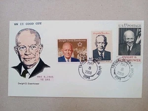 US 2008 WW II Dwight Eisenhower Cover Combo , Hand Colored Limited - Picture 1 of 2