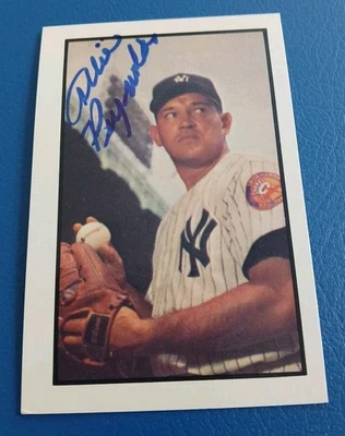 1953 Bowman 1983 Reprint # 68 Allie Reynolds AUTO Signed  IP NM-MT  NYY - Image 1 of 2