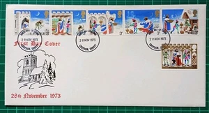 1973 Christmas Croydon Covers FDC Croydon Surrey FDI - Picture 1 of 2