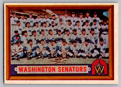 1957 TOPPS #270 WASHINGTON SENATORS TEAM CARD W/HARMON KILLEBREW - Image 1 of 3