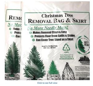 BcTlyInc Christmas Tree Disposal and Storage Bag - Fits Trees to 9 ft 5 in (2pk) - Picture 1 of 2