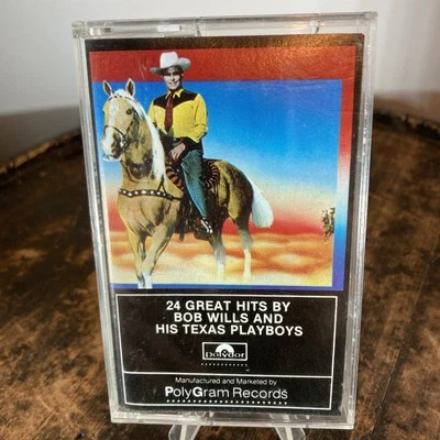 Bob Wills + His Texas Playboys, 24 Greatest Hits, Cassette 1977 Polydor, VG+ - Image 1 of 4