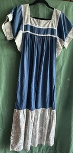 Vintage Liberty House Muumuu Dress Womens Small Hawaiian Blue Floral Knee - Picture 1 of 7