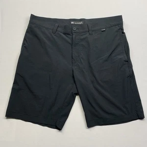 Travis Mathew Golf Shorts Mens 36 Black 10" Performance Stretch Flat Front - Picture 1 of 11