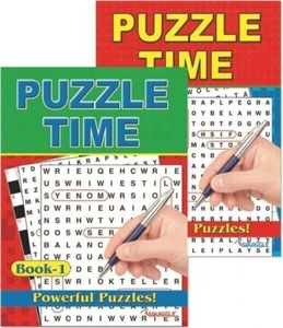 P2100 - A4 Puzzle Time Books - Crossword/Wordsearch, Each 152 Pages - Set of 2 - Picture 1 of 7