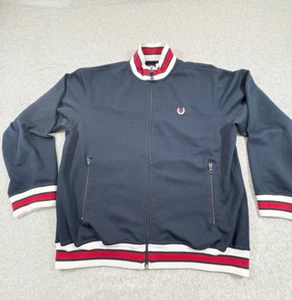 Vintage Chaps Ralph Lauren Jacket Mens Medium Blue Full Zip Varsity Pockets - Picture 1 of 8