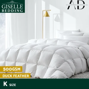 Giselle Bedding 500GSM Duck Down Feather Quilt King - Picture 1 of 6