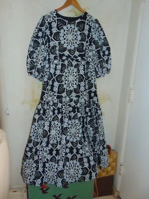 ASOS Edition Floral Embroidered Maxi Dress Puff Sleeve CottageCore Whimsical 12 - Image 1 of 4