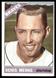 1966 Topps #184 Denis Menke Atlanta Braves en muy buen estado-muy buen estado - Imagen 1 de 2