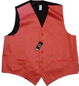 Brand Q Vest Mens Size 2XL Pink Solid Black Dress Tux Tuxedo Suit Formal NWT New - Picture 1 of 6