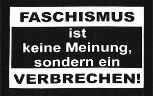 FASCHISMUS Patch / Aufnäher NEU Punk Punkrock Gegen Nazis FCK NZS NO NAZI Polit - Bild 1 von 1