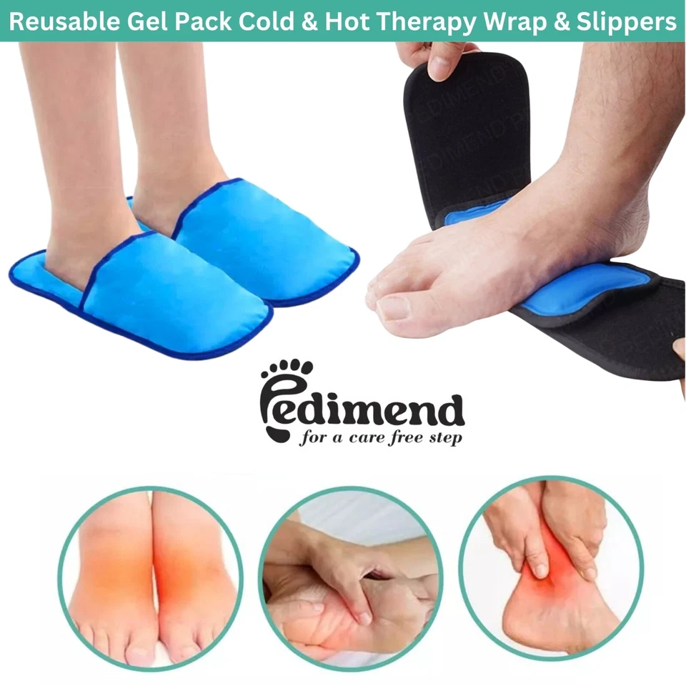 Hot & Cold Gel Pack Wrap & Slippers Therapy Compression Sprains Pain Relief - UK - Image 1 of 1