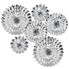 Hanging Paper Fans Party Set, Silver Round Pattern Paper Garlands Decoration ...