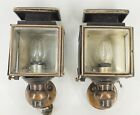 Antique Brass Era Car Beveled Glass Side Light Cowl Lamps Cadillac Ford Early T