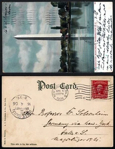 USA Postal card Washington Monument 1906 from New York To Germany - Picture 1 of 3