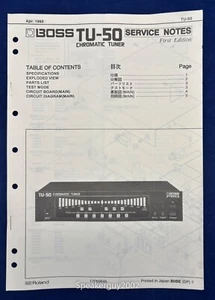 Original Roland - Boss Chromatic Tuner Service Manual / TU-50 - Picture 1 of 1