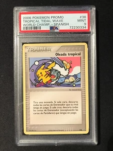 Tarjeta Pokemon Tropical Tidal Wave 2006 Campeonato Mundial Promo Español PSA 9 - Imagen 1 de 2