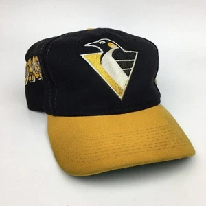 Vinage 90s Pittsburgh Penguins Sports Specialties Wave Snapback Hat Center Ice - Picture 1 of 10