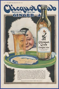 Vintage 1919 CLICQUOT CLUB Ginger Ale Soda Pop Soft Drink Ephemera Print Ad - Picture 1 of 1
