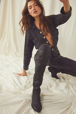 Nueva bota por encima de la rodilla Free People Brenna talla 7 precio de venta sugerido por el fabricante: $298 cuero Foto 1 de 4