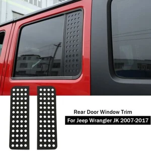 Tira de vidrio de ventana de puerta trasera calcomanías moldura de panel para Jeep Wrangler JK 2007-2017 - Imagen 1 de 5