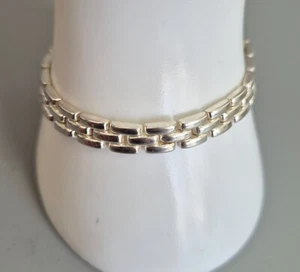 925 Sterling Silver Panther Link Bracelet 7.25ins Long Safety Clasp Weight 15g - Picture 1 of 5