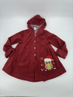 Casaco longo de veludo marrom forrado Maria Elena tamanho 7/8 pássaros meia de Natal - Imagem 1 de 4