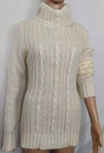 ROUTE 66 Women White Knit Sweater Size Large Cable Knit Long Sleeve Acrylic - Picture 1 of 11