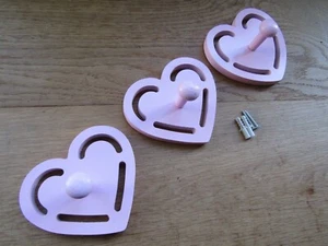 Wooden girls child's kids nursery school bedroom hanger hanging hooks pegs - Picture 1 of 4
