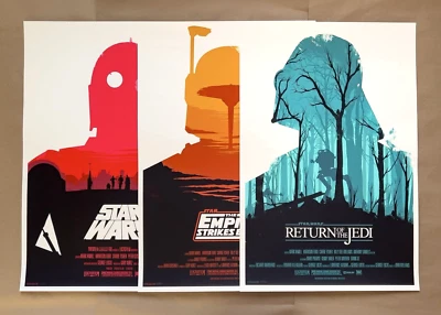 Juego de pósteres Olly Moss STAR WARS TRILOGÍA MONDO serigrafiadas IMPERIO JEDI 268/400 Foto 1 de 4