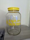 Vintage Lipton Sun Tea Jug Glass Gallon Jar 70s 80s Retro Summer Yellow