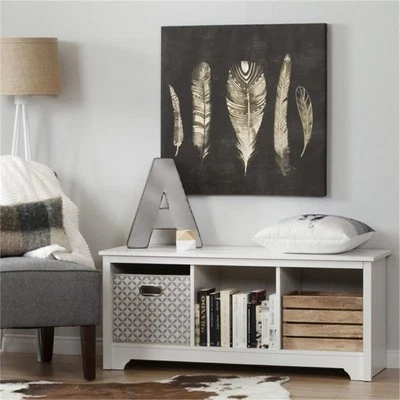 Banco South Shore Vito en blanco puro Foto 1 de 4