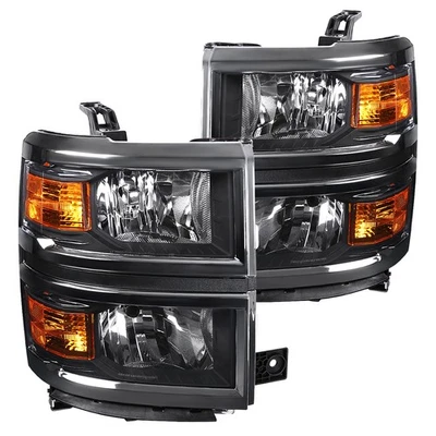 Black Fits 2014-2015 Chevy Silverado 1500 Pickup Headlights Corner Signal Lamps - Image 1 of 4
