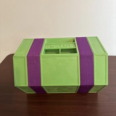 Vintage Rolykit Green Purple Tool Box Craft Fishing Sewing Organizer Portable - Image 1 of 4