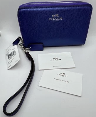 Новый тренер двойной молнии телефона SV/металлический фиолетовый Iris кошелек с ремешком с ярлыками - Изображение 1 из 4